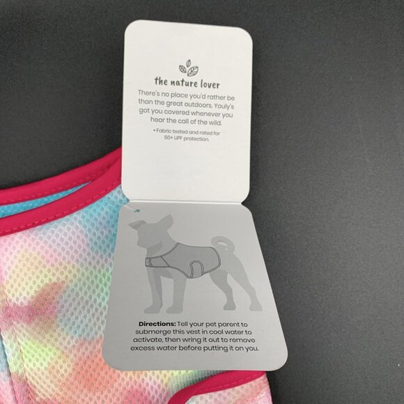 Youly Cooling Nature Lover Dog Vest Size S Watercolor Pink Tie Dye 13-15 Inch - Picture 4 of 5